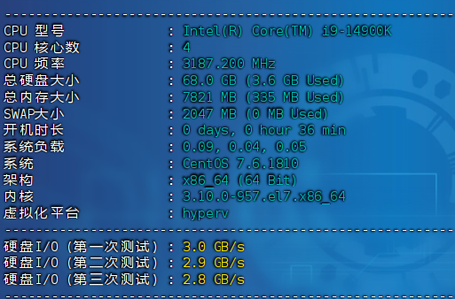 一键检测VPS的CPU、内存、负载、IO读写.png